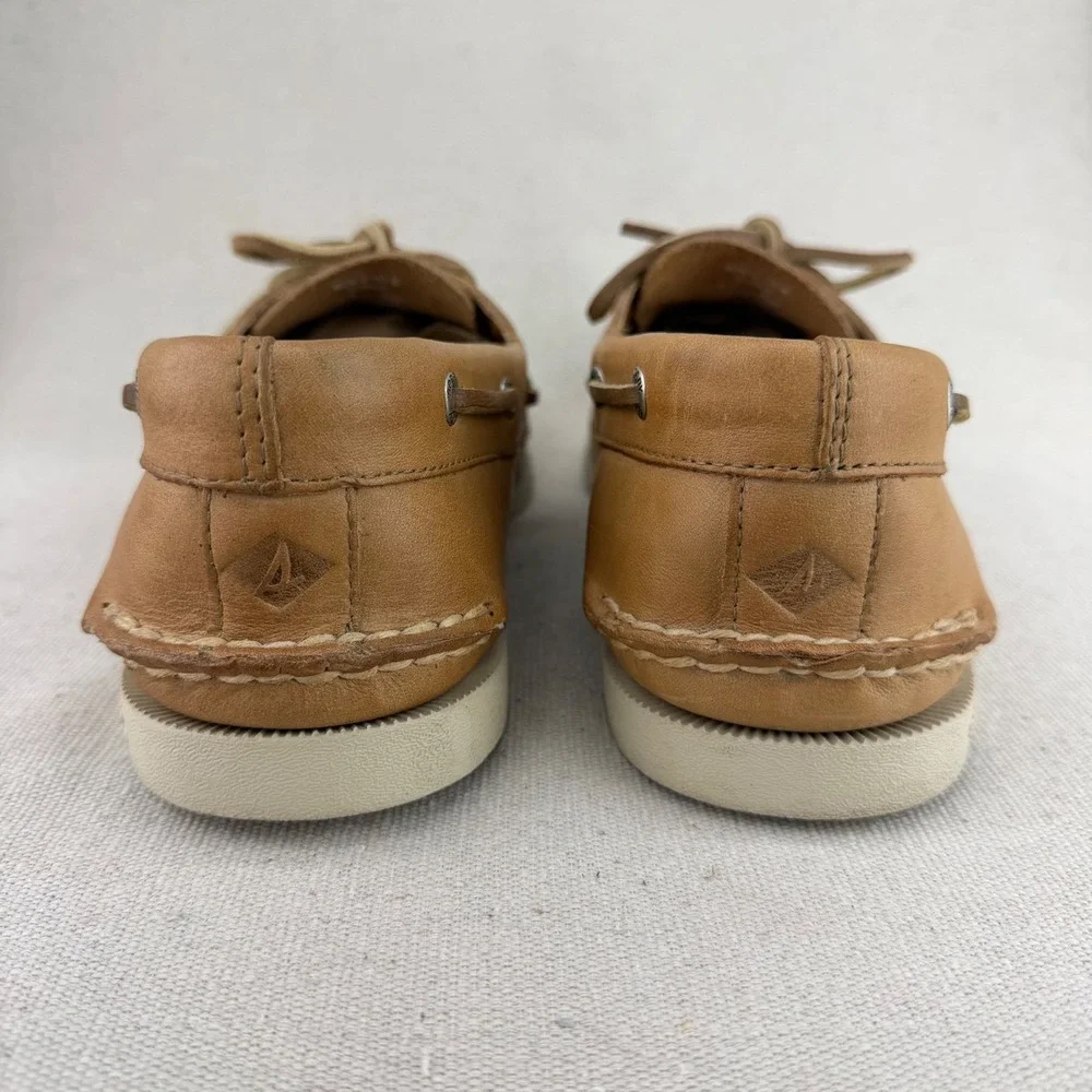 Sperry Top-Sider Mens Authentic Original 2-Eye Boat Shoes Tan Leather 10.5 M